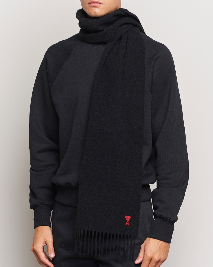 Uomini | Contemporary Creators | AMI | Heart Logo Scarf Black