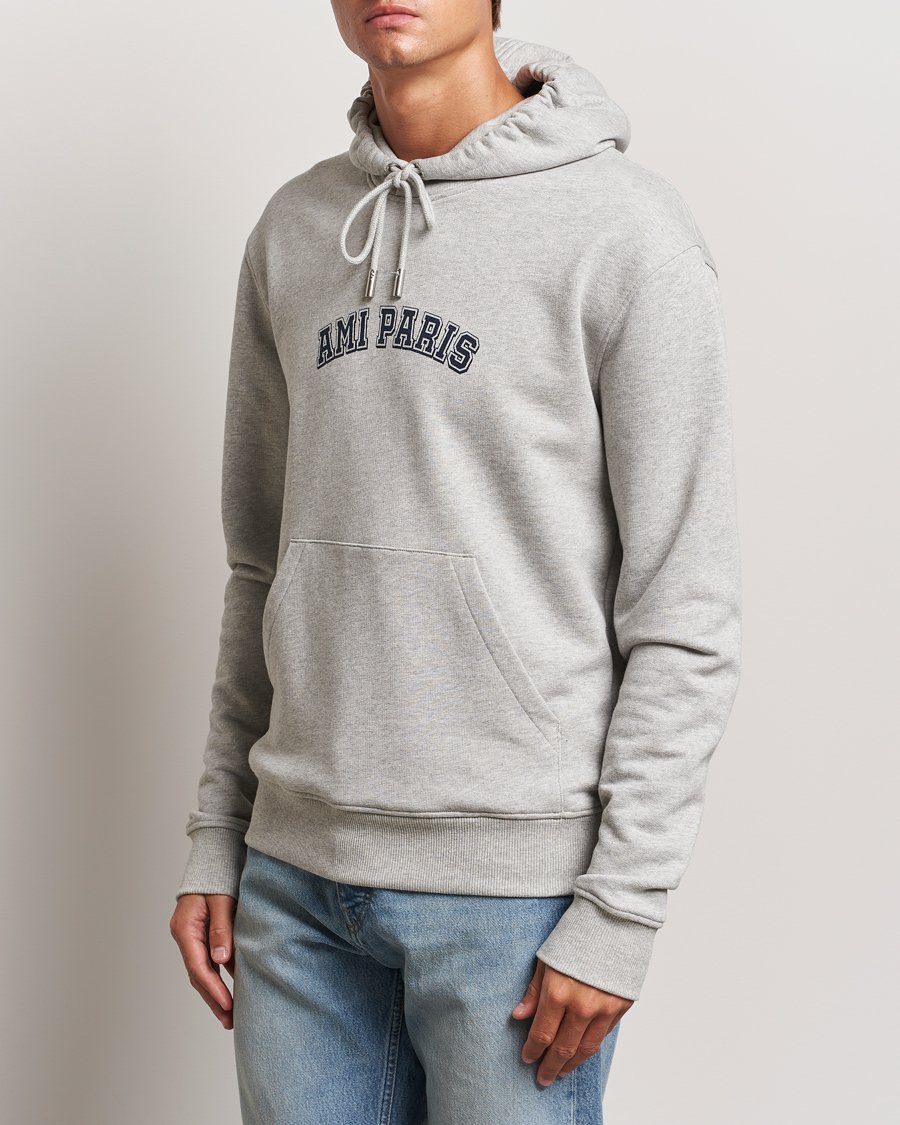 Uomini | Felpe con cappuccio | AMI | Paris Logo Hoodie Heather Ash Grey