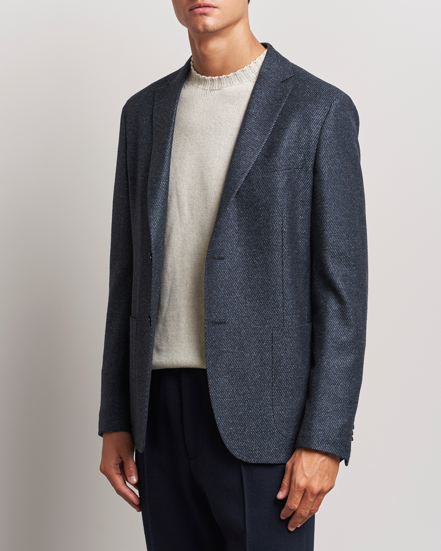 Uomini | Blazer di lana | Zegna | Unconstructed Wool/Cashmere Blazer Dark Blue