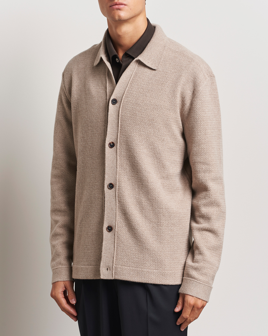 Uomini |  | Zegna | Oasi Cashmere Collared Cardigan Beige