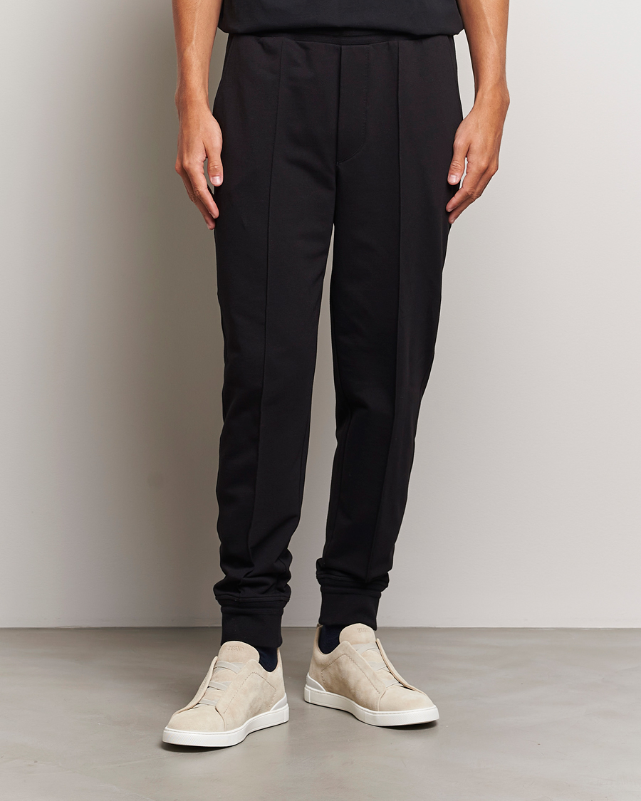 Uomini | Pantaloni della tuta | Zegna | Cotton Stretch Drawstring Pants Black