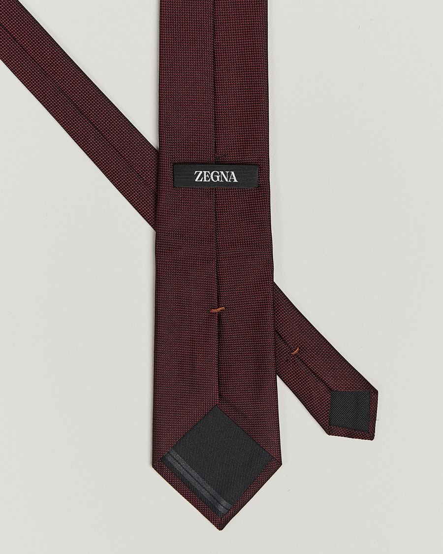 Uomini | Zegna | Zegna | Micro Structure Silk Tie Burgundy