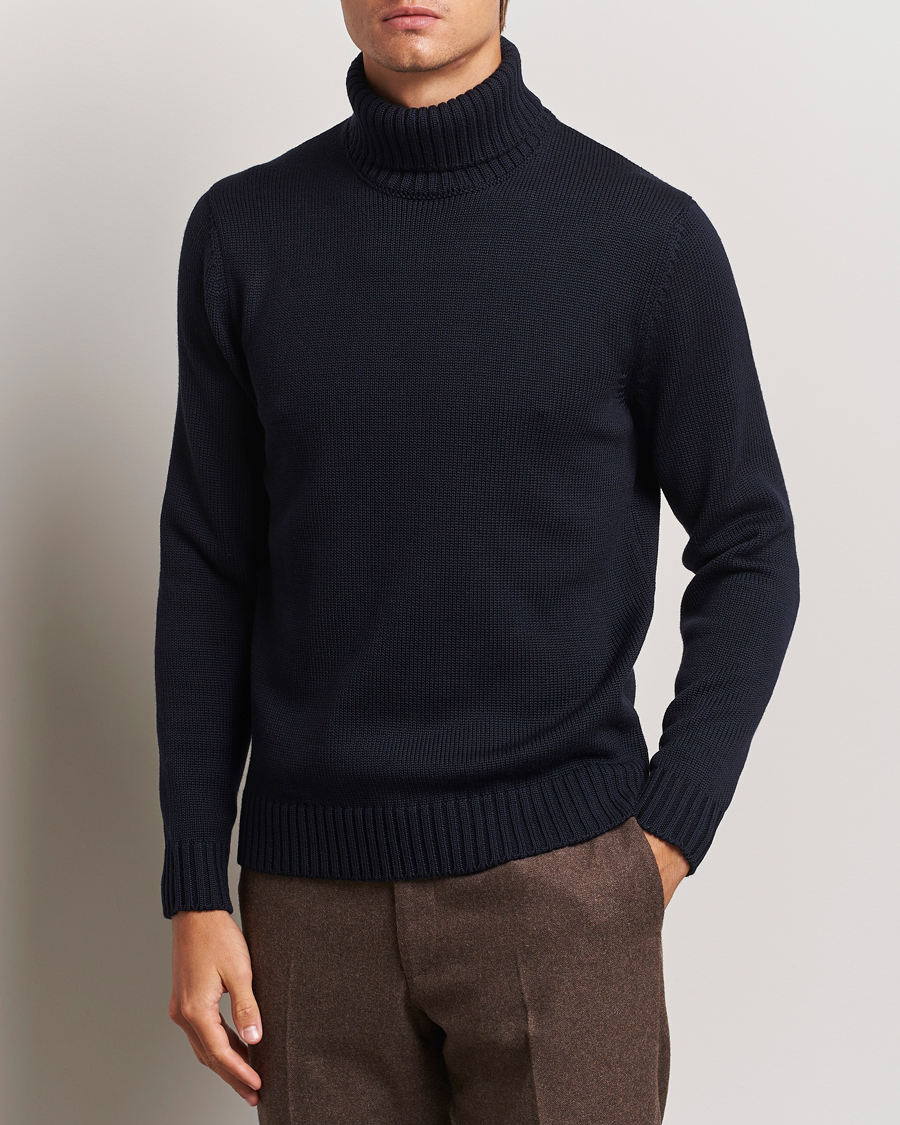 Uomini | Abbigliamento | Zanone | Virgin Merino Wool Rollneck Navy