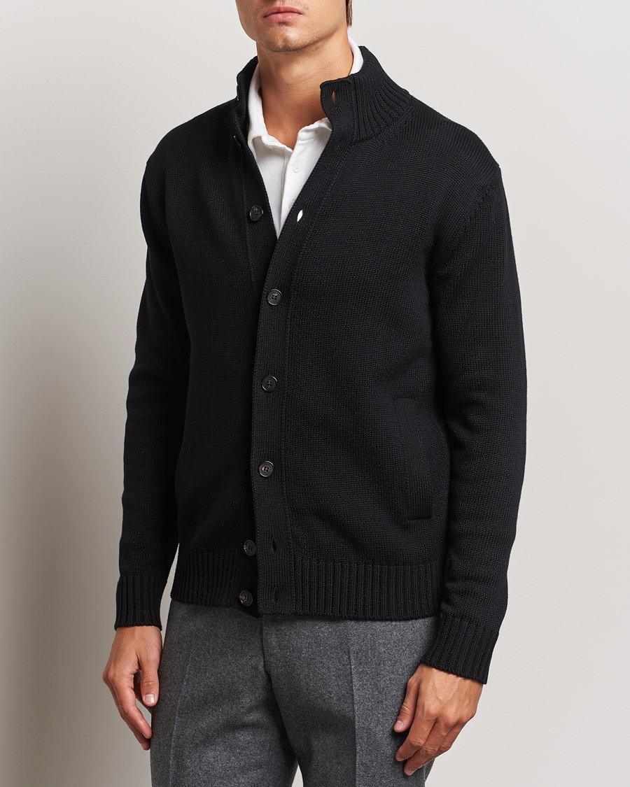 Uomini |  | Zanone | Virgin Merino Wool Chioto Cardigan Black