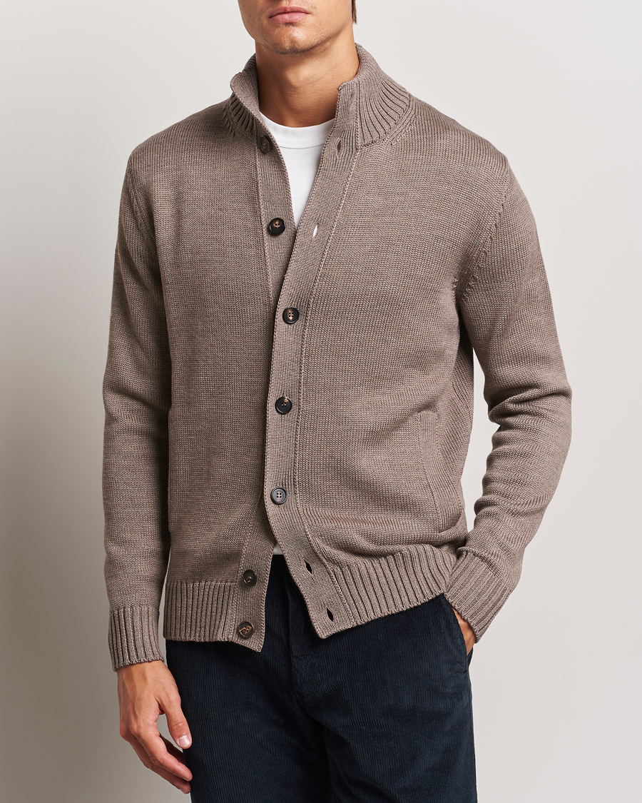 Uomini | Cardigan | Zanone | Virgin Merino Wool Chioto Cardigan Taupe