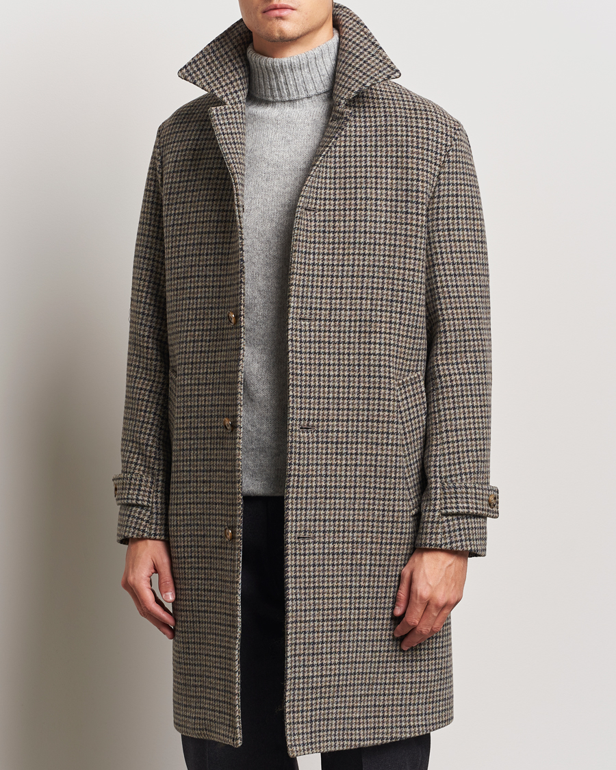 Uomini | Giacche autunnali | Valstar | Marcello Wool Overcoat Grey Houndstooth