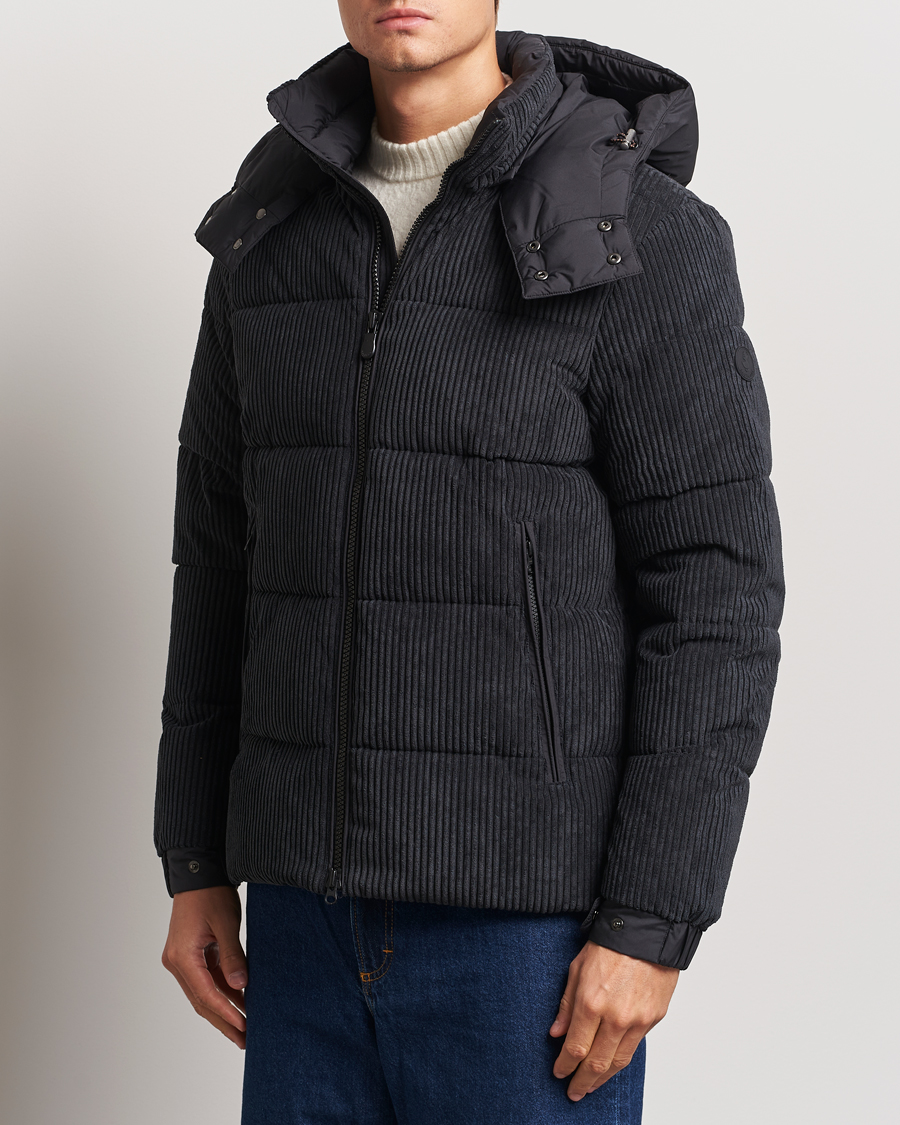 Uomini |  | Save The Duck | Albus Cord Padded Puffer Jacket Black