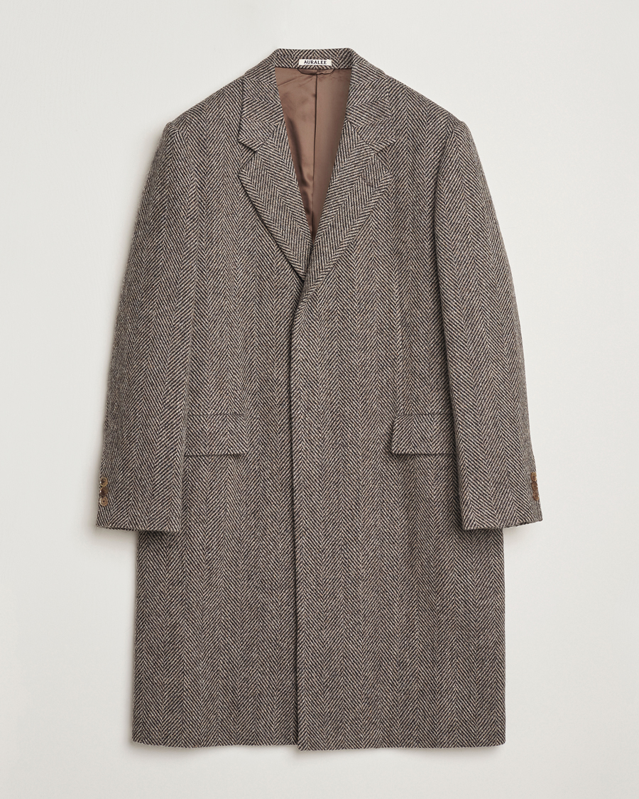 Uomini | Giacche | Auralee | Wool Tweed Chesterfield Coat Khaki