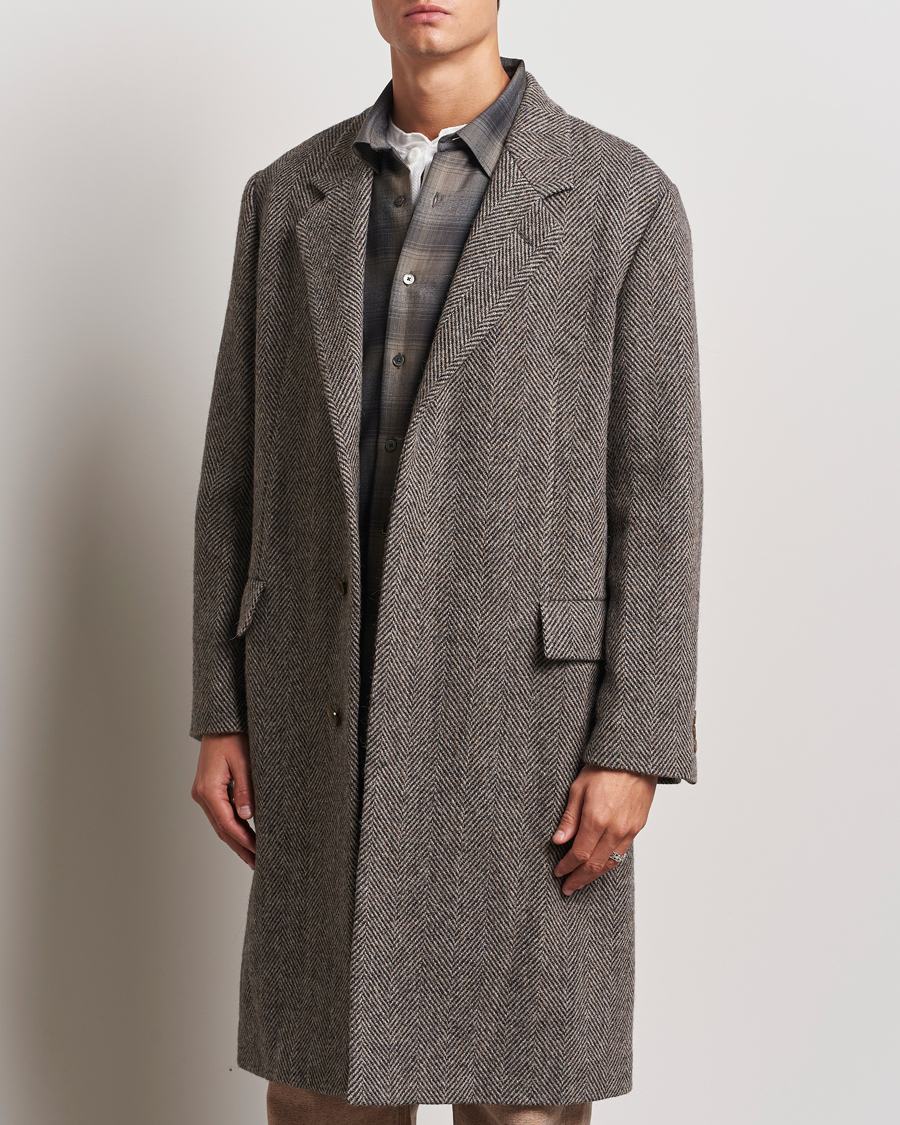 Uomini | Giacche autunnali | Auralee | Wool Tweed Chesterfield Coat Khaki