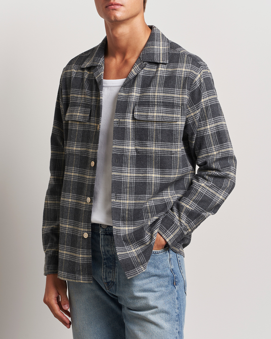 Uomini | Sunflower | Sunflower | Flannel Pocket Shirt Grey Check