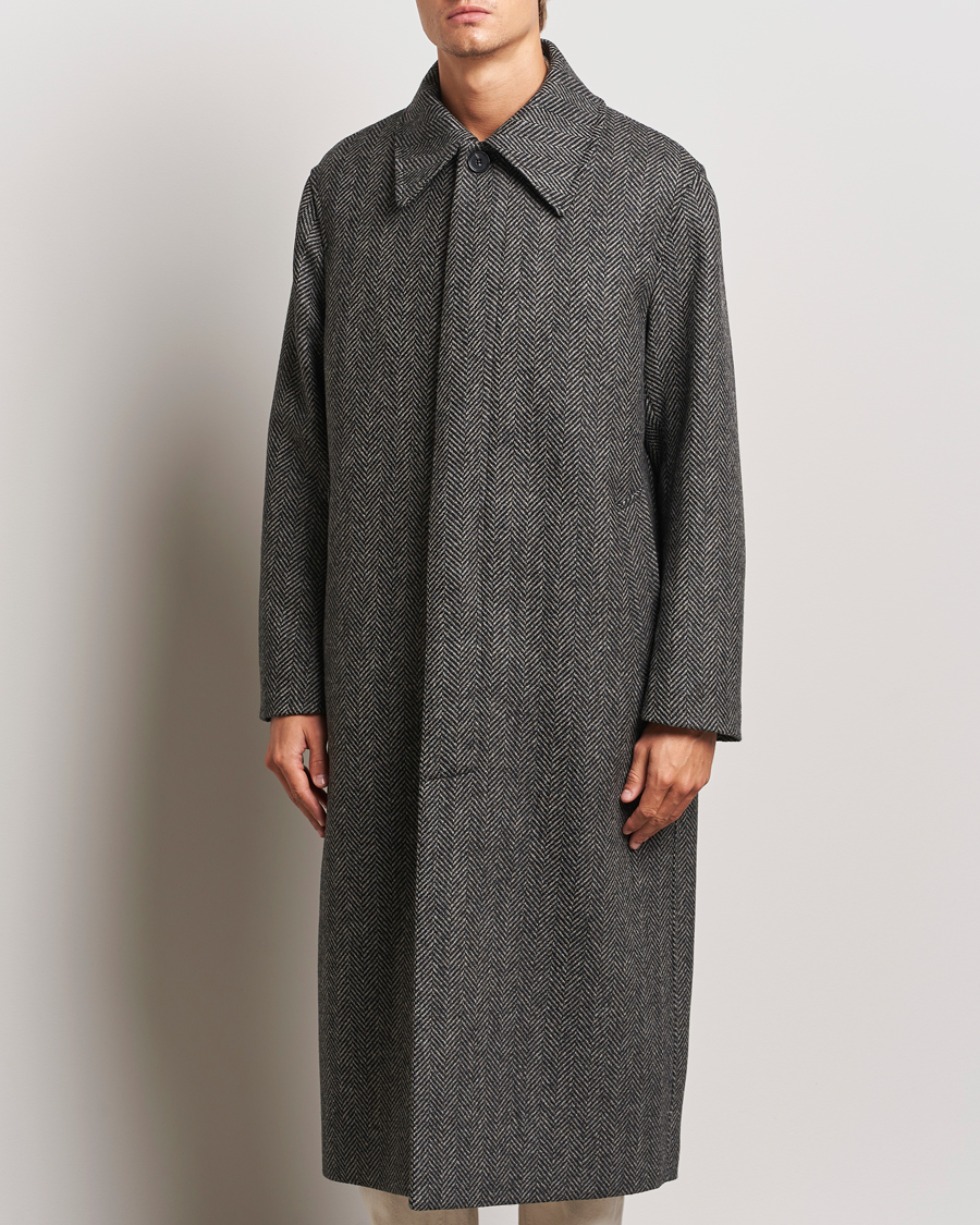 Uomini | Sunflower | Sunflower | Herringbone Wool Coat Antracite