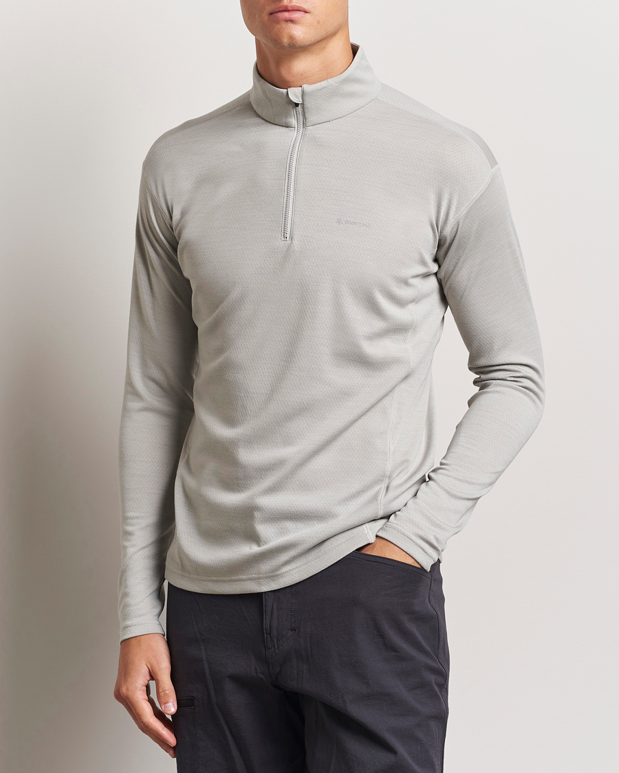 Uomini |  | Snow Peak | Wool Blend Half Zip T-Shirt Icegrey