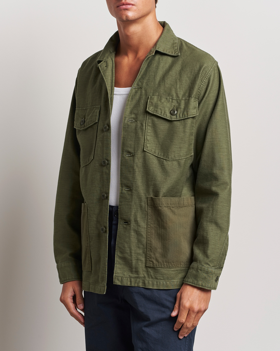 Uomini | An overshirt occasion | orSlow | 4 Pockets US Army Shirt Dark Olive