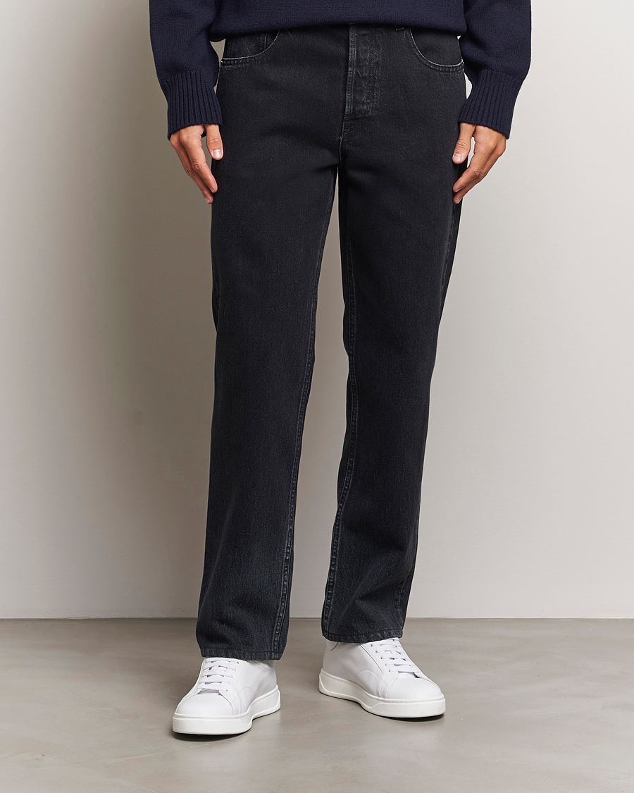 Uomini | Slim fit | Lanvin | Leather Pocket Denim Pants Black