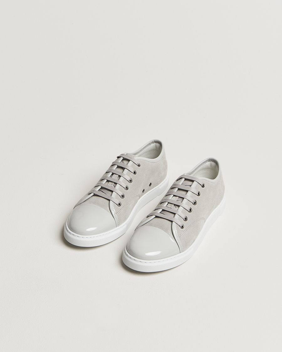 Uomini |  | Lanvin | Womens Patent Cap Toe Sneaker Powder Gray