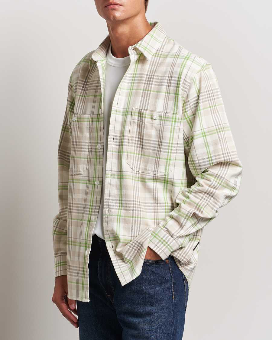 Uomini | Camicie di flanella | Peak Performance | Heavy Flannel Cotton Shirt Checked Beige