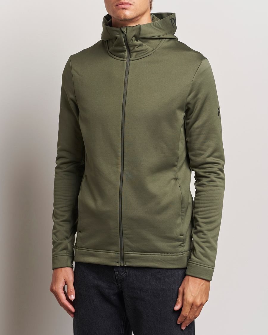 Uomini | Maglieria | Peak Performance | Rider Tech Zip Hood  Pine Needle