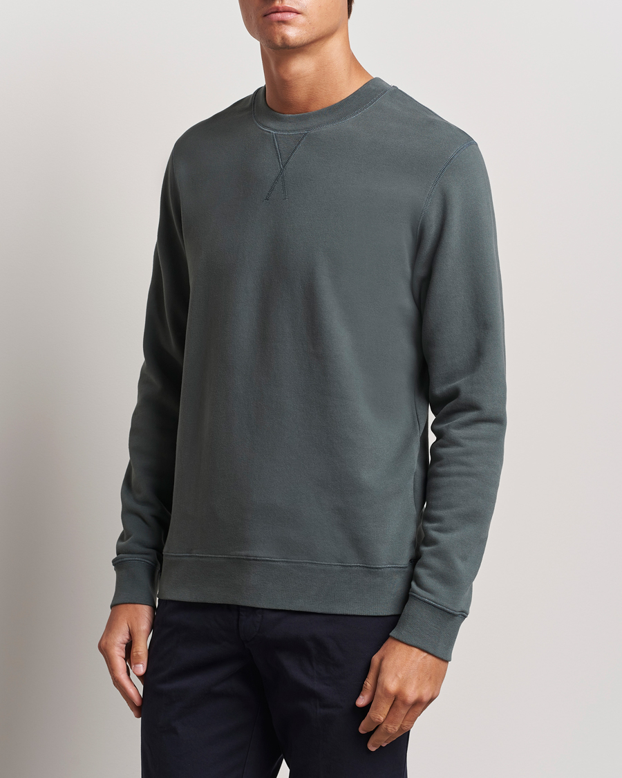 Uomini |  | Sunspel | Loopback Sweatshirt Drill Green