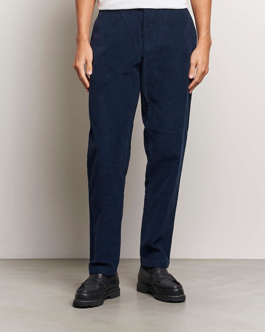 Uomini | Sunspel | Sunspel | Corduroy Chore Trousers Navy