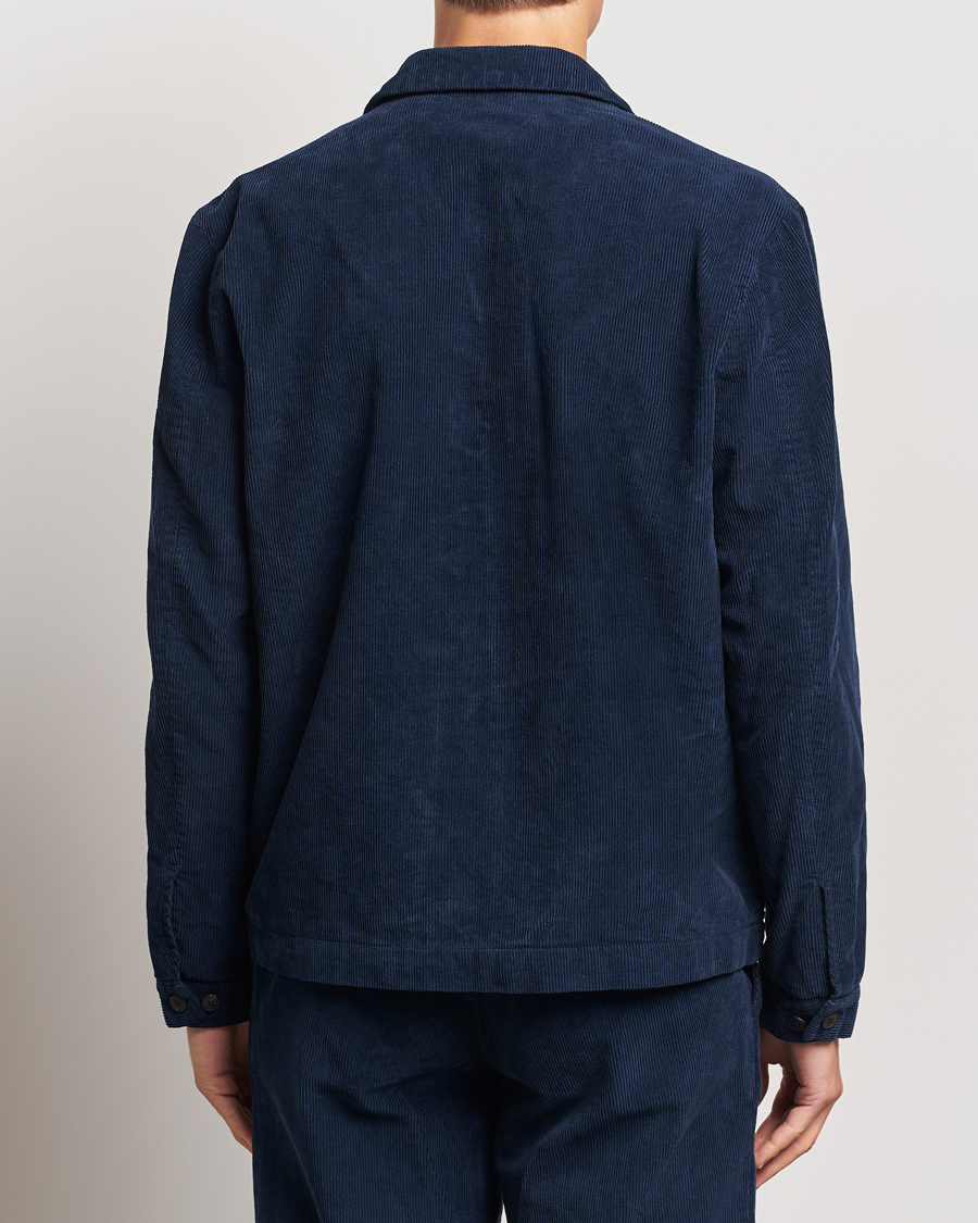 Uomini | Giacche | Sunspel | Corduroy Harrington Jacket Navy