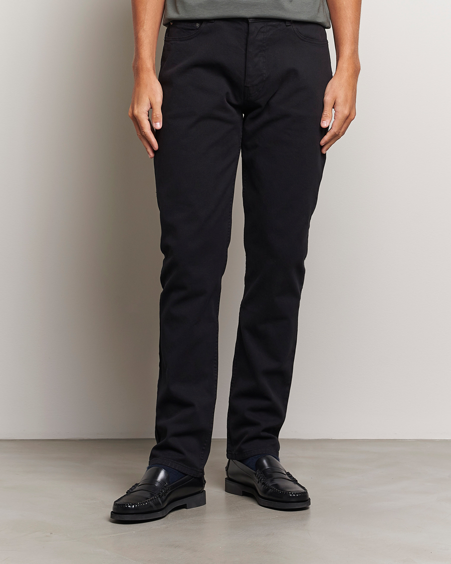 Uomini | Best of British | Sunspel | Five Pocket Cotton Twill Trousers Black