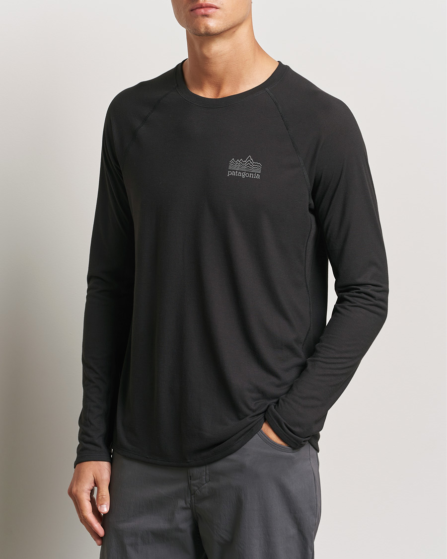 Uomini | Magliette | Patagonia | Long Sleeve Cap Cool Trail Graphic Shirt Black