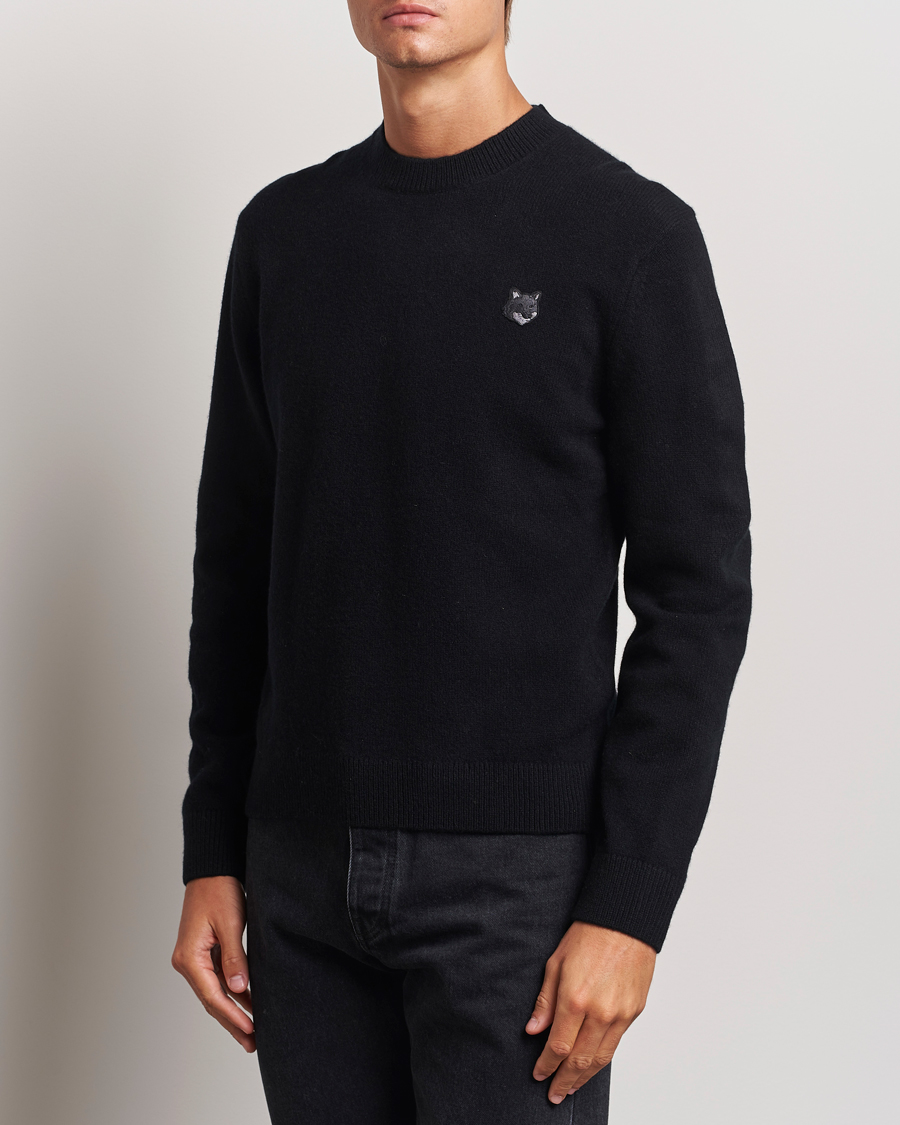 Uomini | Contemporary Creators | Maison Kitsuné | Bold Fox Lambswool Crew Neck Black