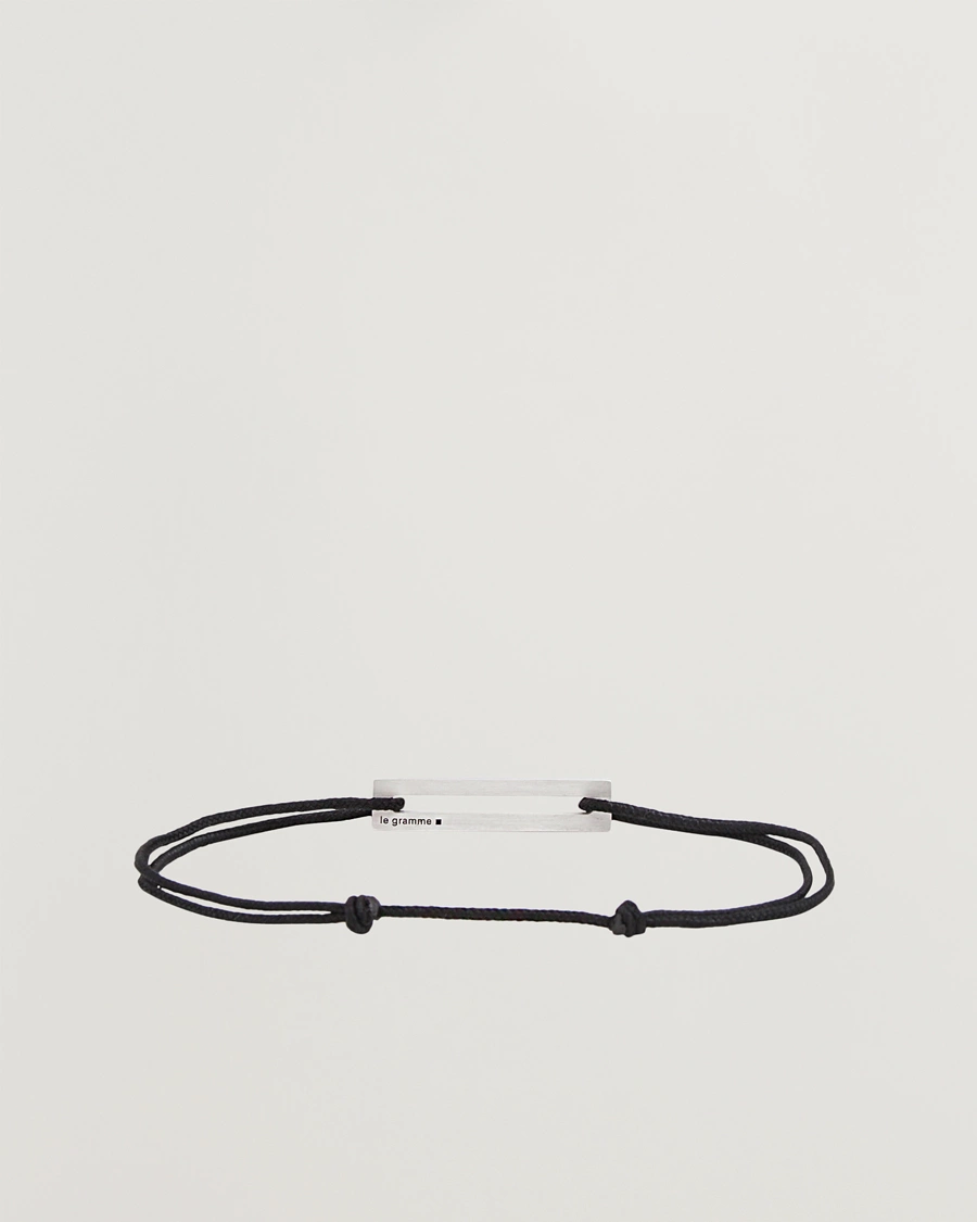 Uomini | Bracciali | LE GRAMME | Lacquered Cord Bracelet Black