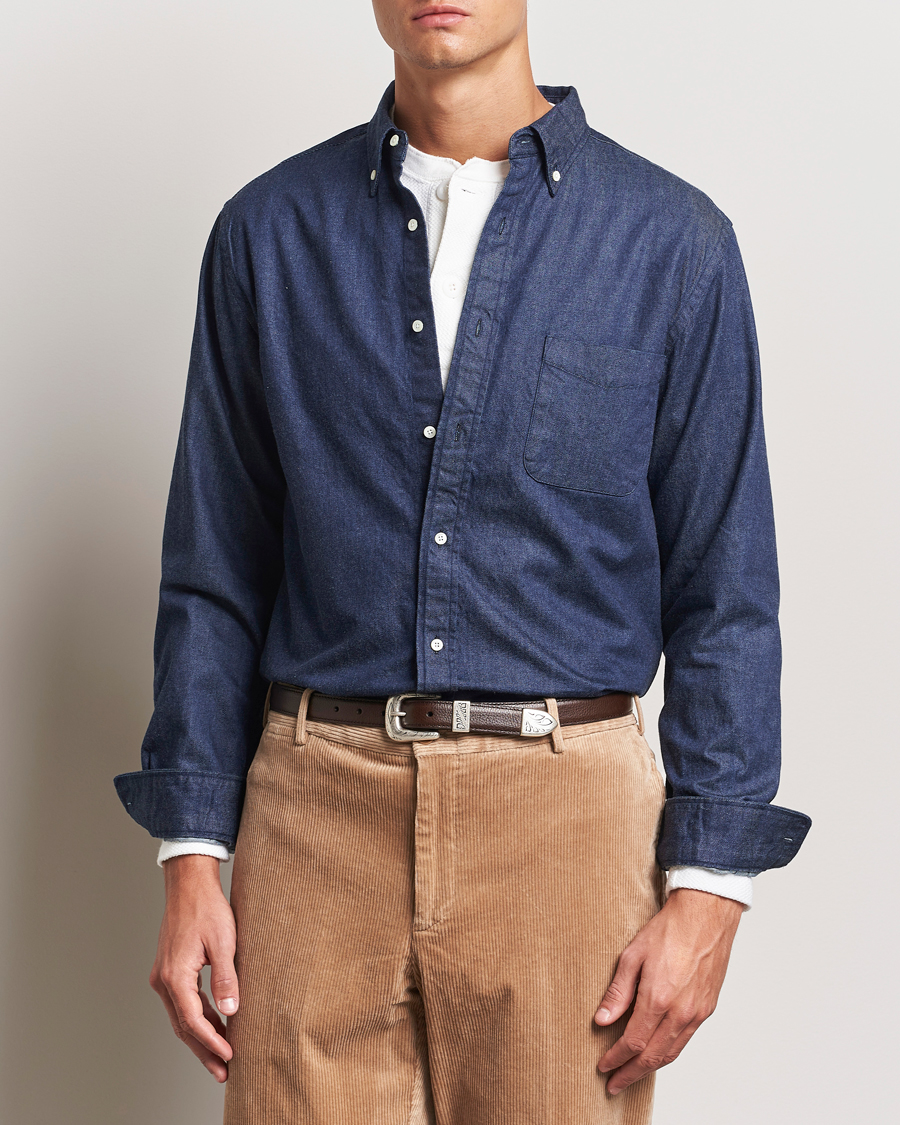 Uomini | Casual | BEAMS PLUS | Denim Button Down Shirt Dark Indigo