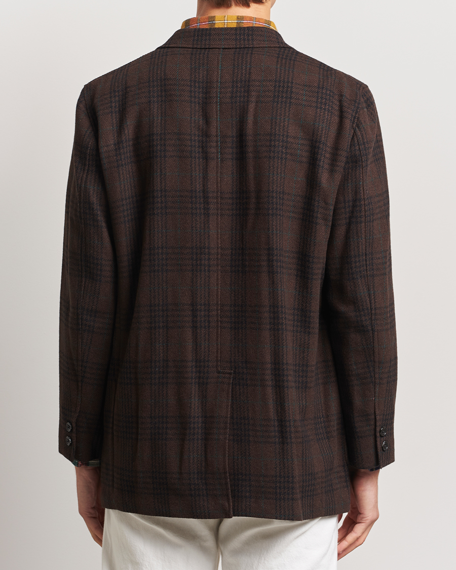 Uomini | Blazers | BEAMS PLUS | Wool Plaid Blazer Dark Brown