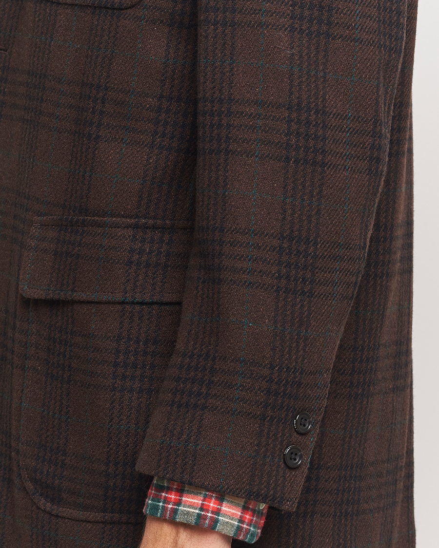 Uomini | Blazers | BEAMS PLUS | Wool Plaid Blazer Dark Brown