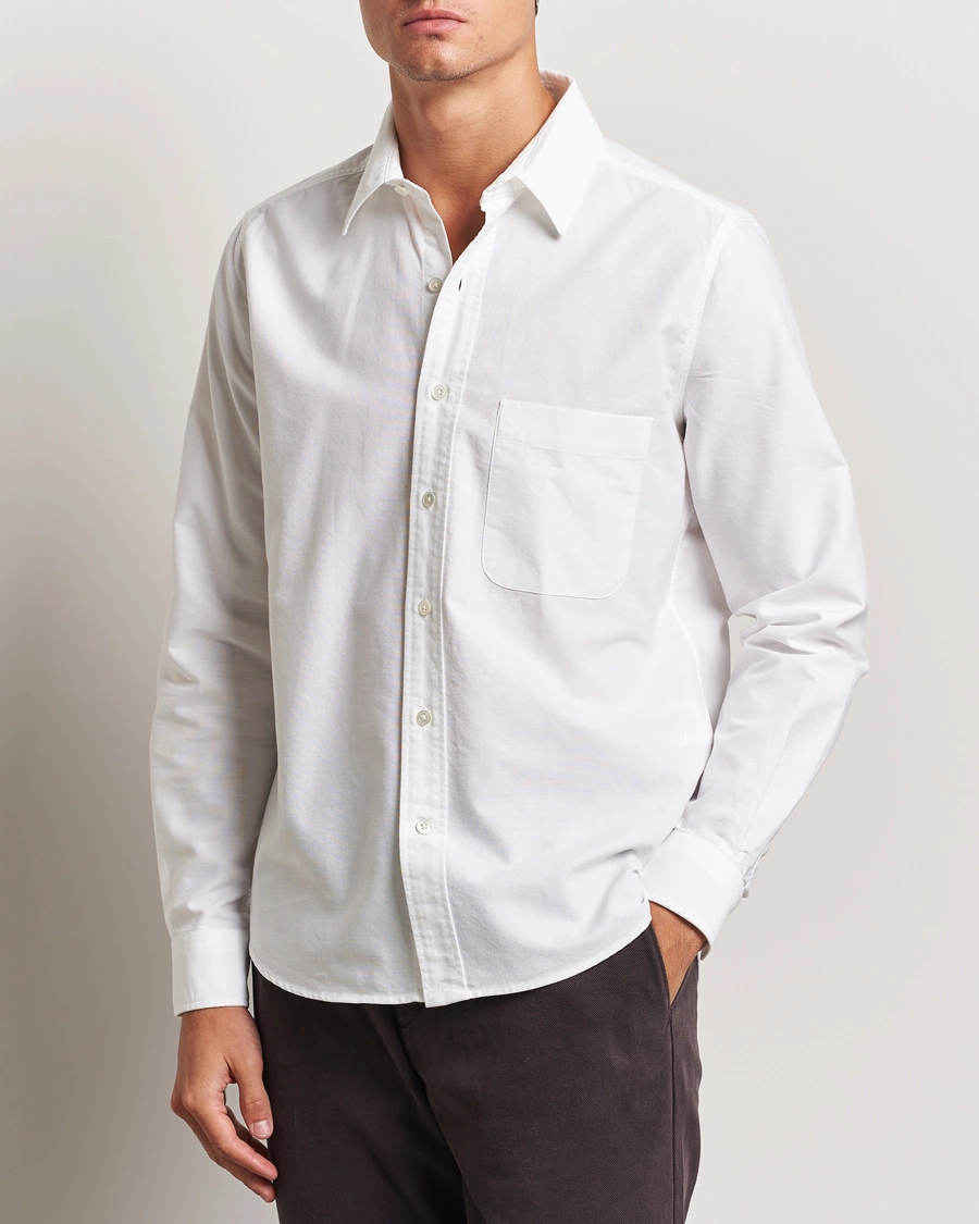 Uomini | Casual | A Day\'s March | Mason Dyed Oxford Shirt White