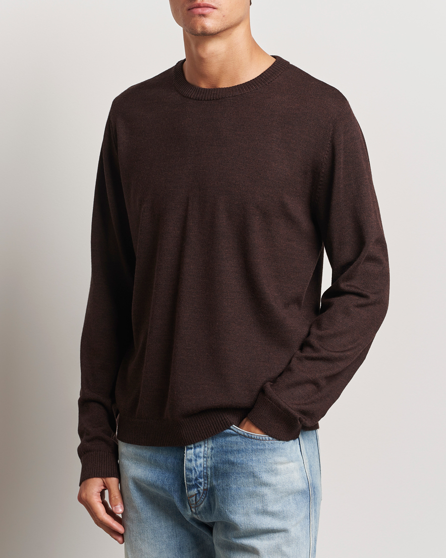 Uomini | Abbigliamento | A Day\'s March | Alagón Merino Crew Dark Brown