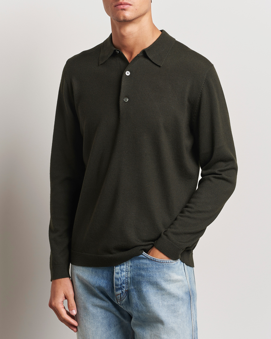 Uomini | Maglieria | A Day\'s March | Ambroz Merino Polo Dark Green