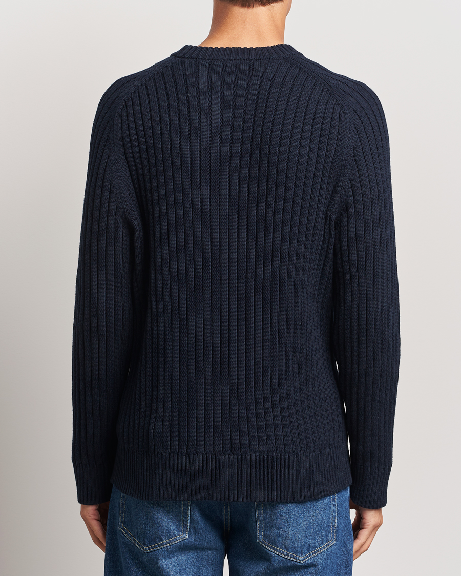 Uomini | Maglieria | A Day's March | Elmer Cotton Knit Sweater Navy