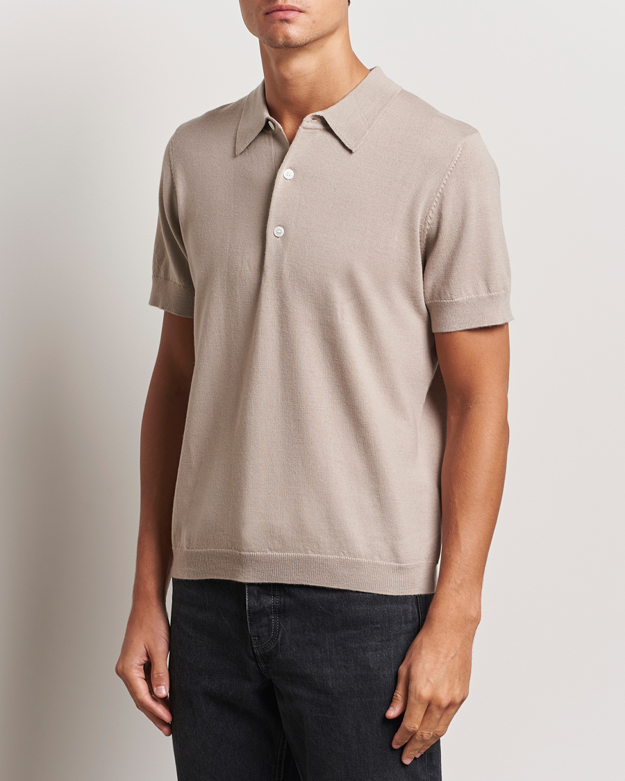 Uomini |  | A Day\'s March | Rosehall Short Sleeve Merino Polo Dove