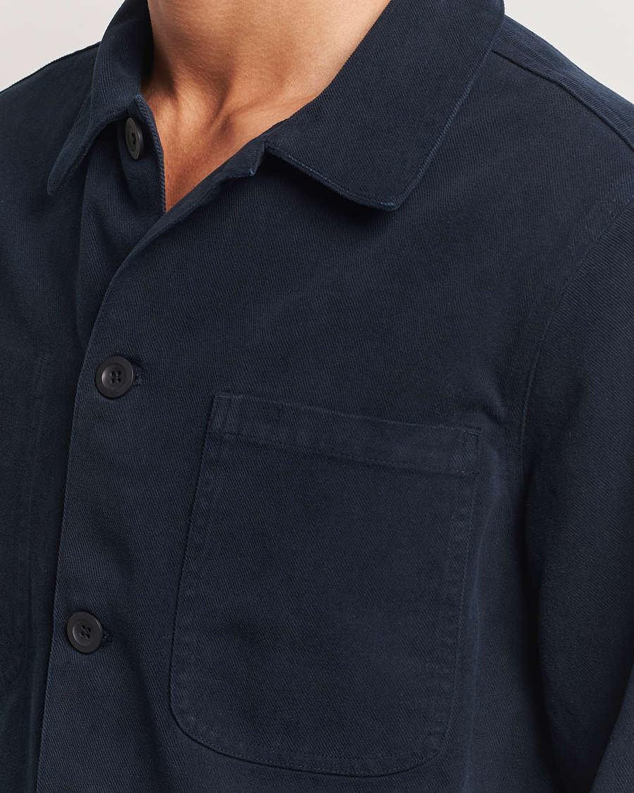 Uomini | Giacche | A Day's March | Algot Lyocell Overshirt Navy