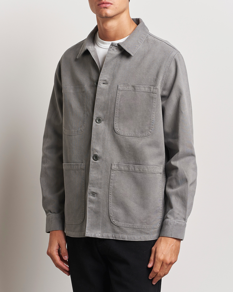 Uomini |  | A Day\'s March | Algot Cotton Lyocell Overshirt Grey