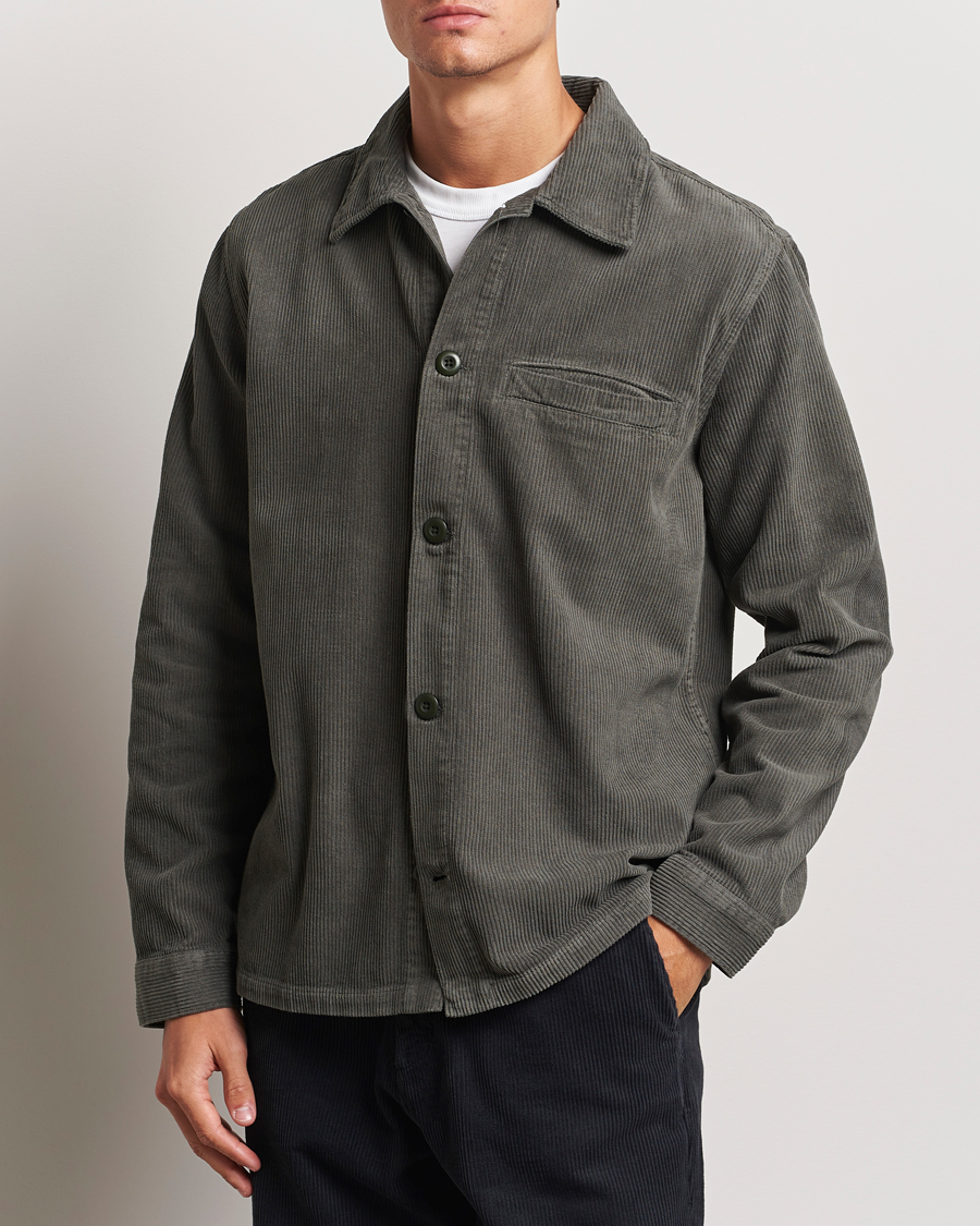 Uomini | Casual | A Day\'s March | Telford Corduroy Overshirt Olive