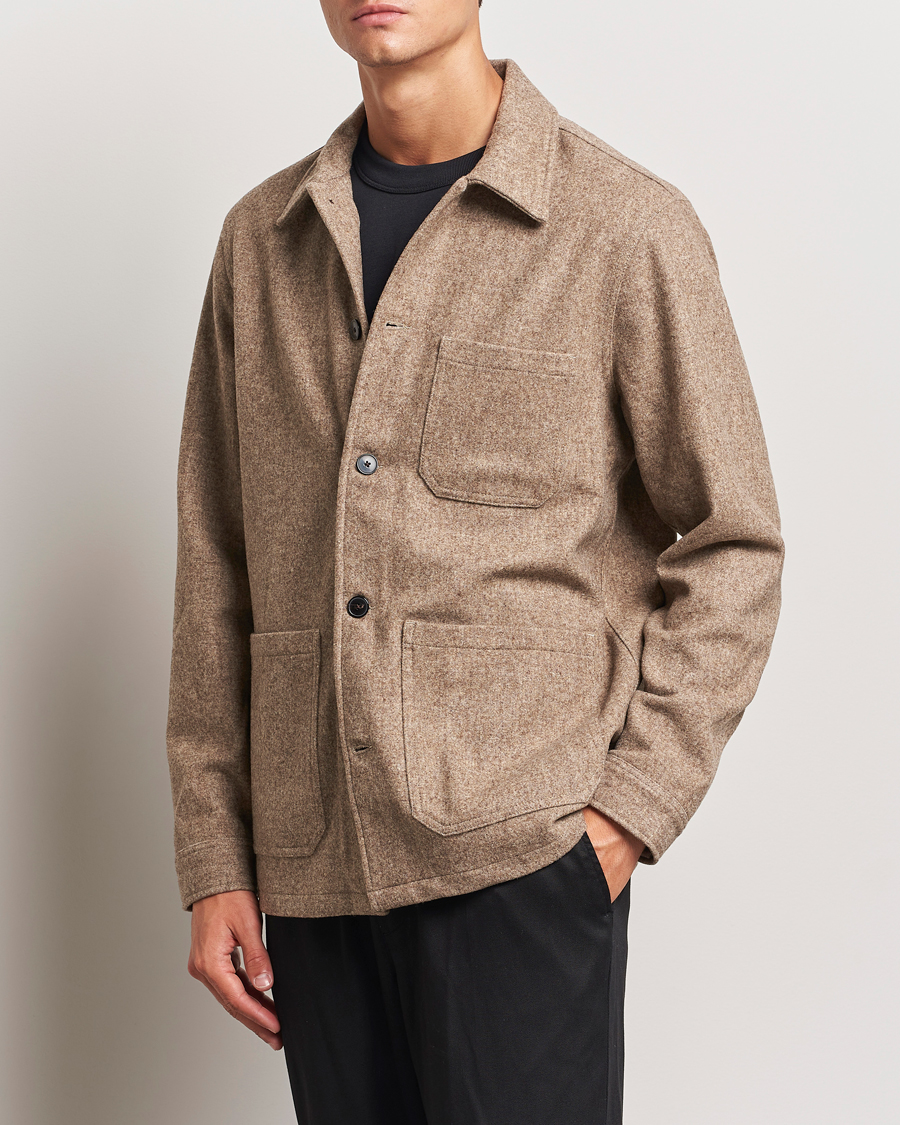 Uomini | Casual | A Day\'s March | Original Wool Overshirt Light Taupe Melange