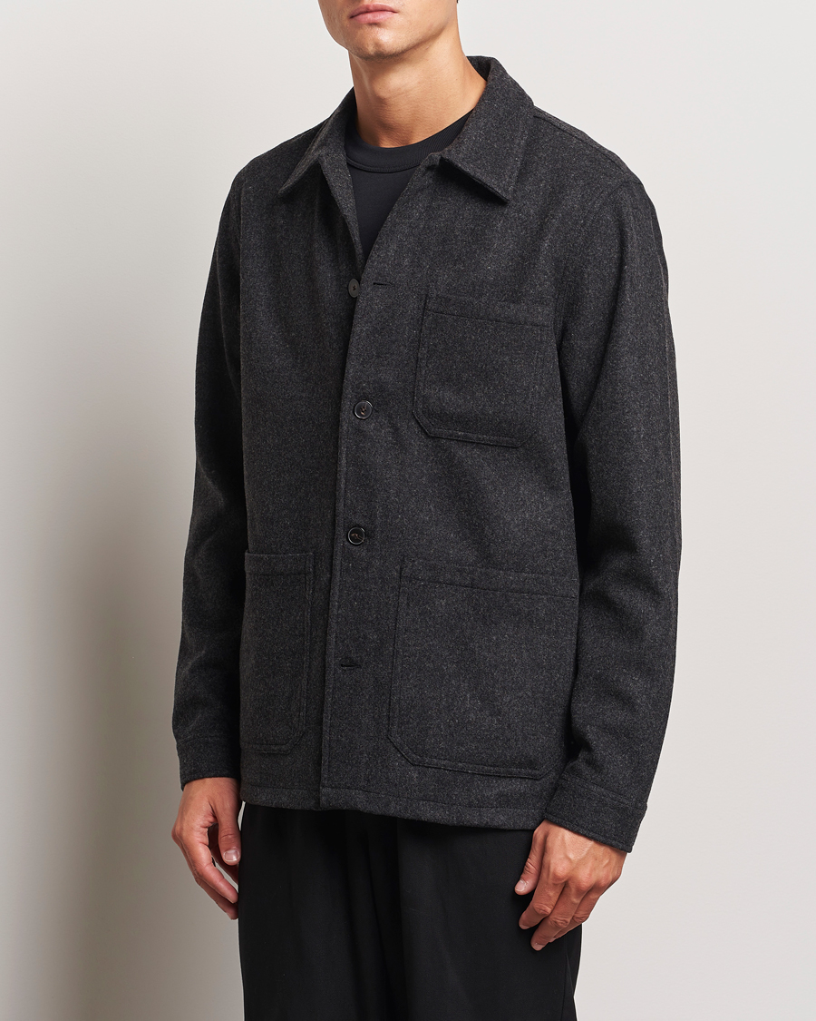 Uomini |  | A Day\'s March | Original Wool Overshirt Charcoal