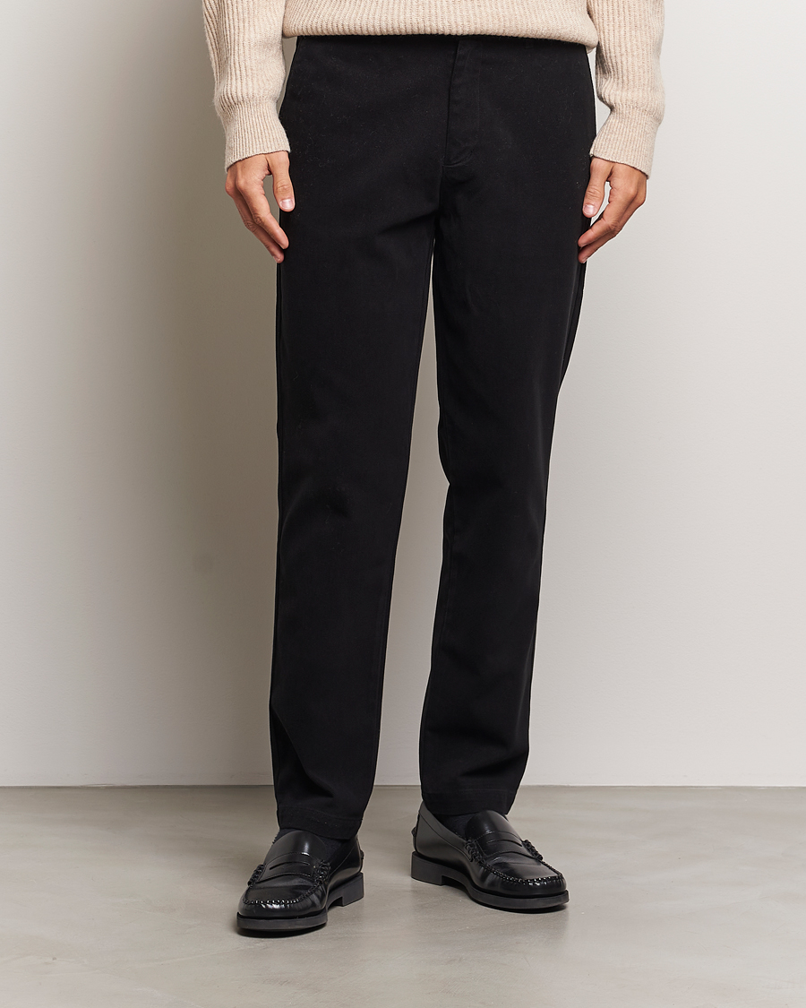 Uomini | Pantaloni da cerimonia | A Day\'s March | Miller Cotton Lyocell Trousers Black