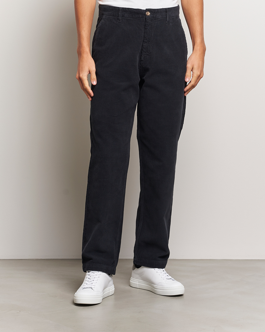 Uomini | Pantaloni a coste | A Day\'s March | Redwood Corduroy Trousers Black