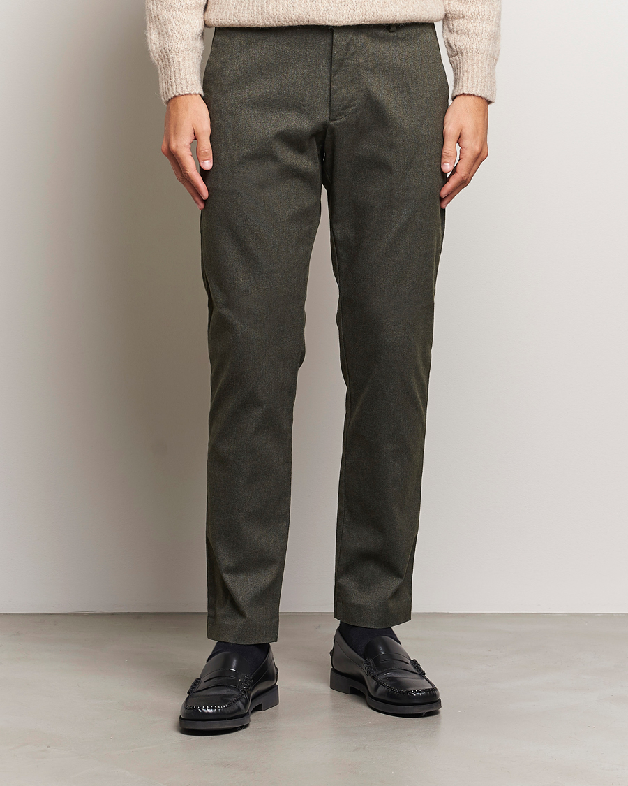 Uomini |  | NN07 | Theo Brushed Cotton Trousers Dark Army