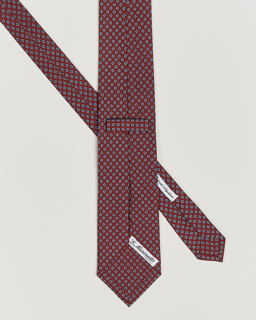 Uomini |  | E. Marinella | 3-Fold Printed Silk Tie Burgundy