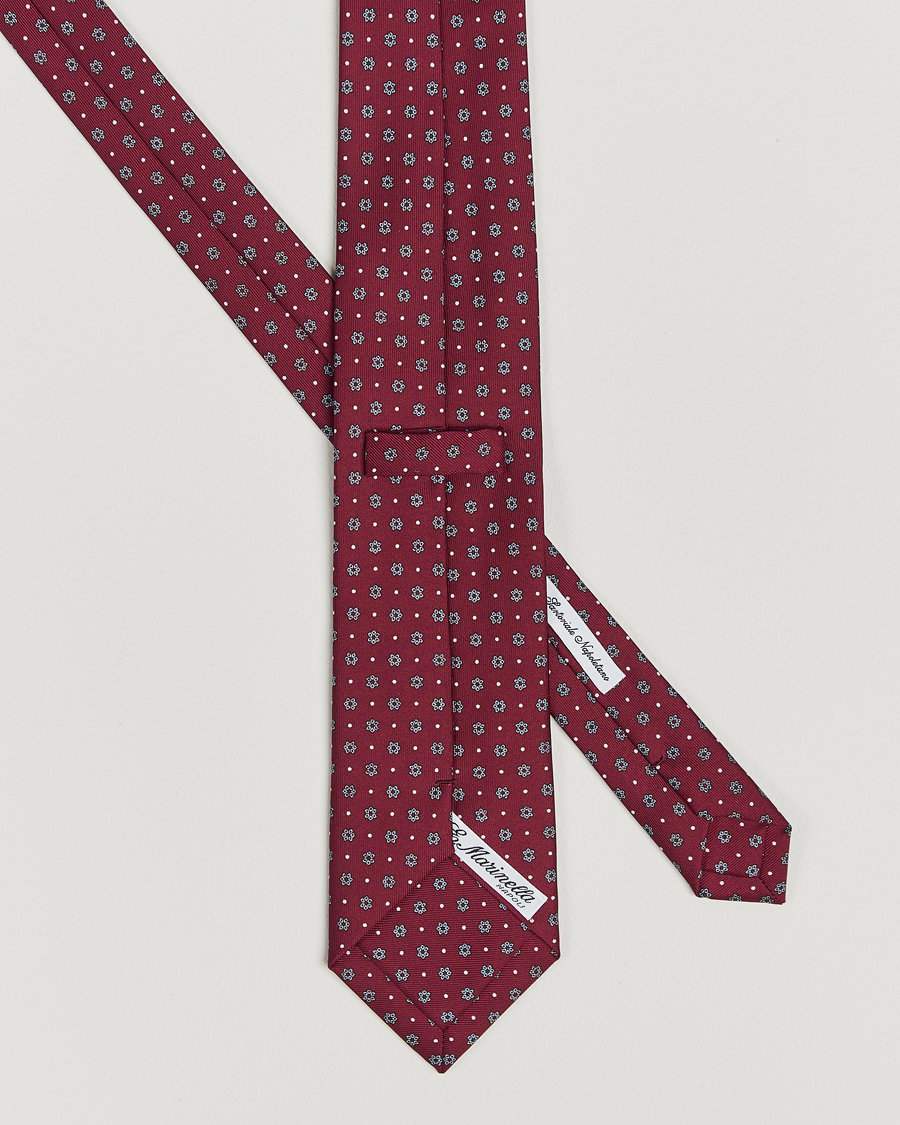 Uomini |  | E. Marinella | 3-Fold Printed Silk Tie Burgundy