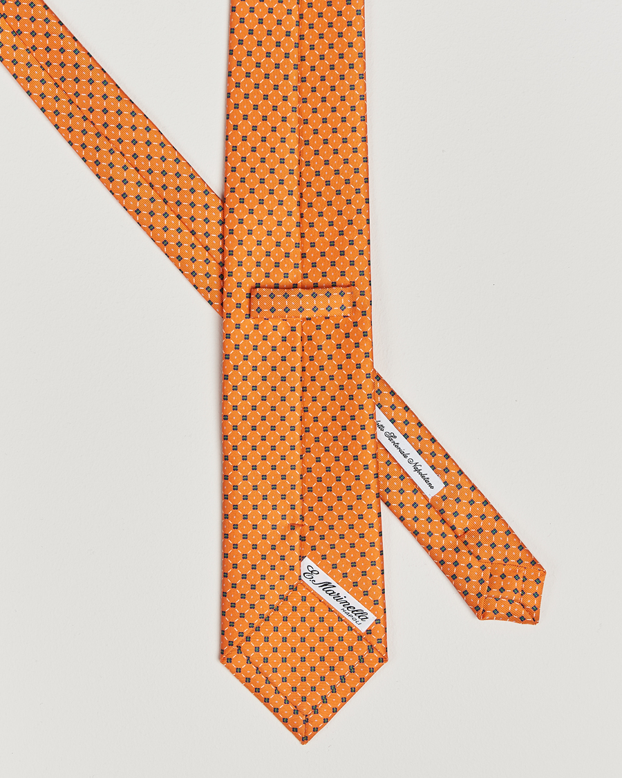 Uomini |  | E. Marinella | 3-Fold Printed Silk Tie Orange