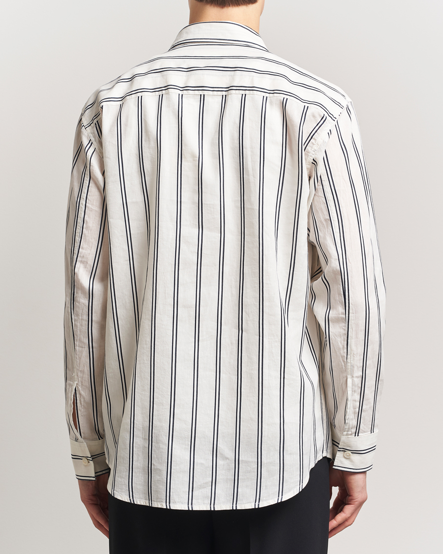Uomini | Camicie | NN07 | Freddy Striped Cotton/Linen Shirt White/Black