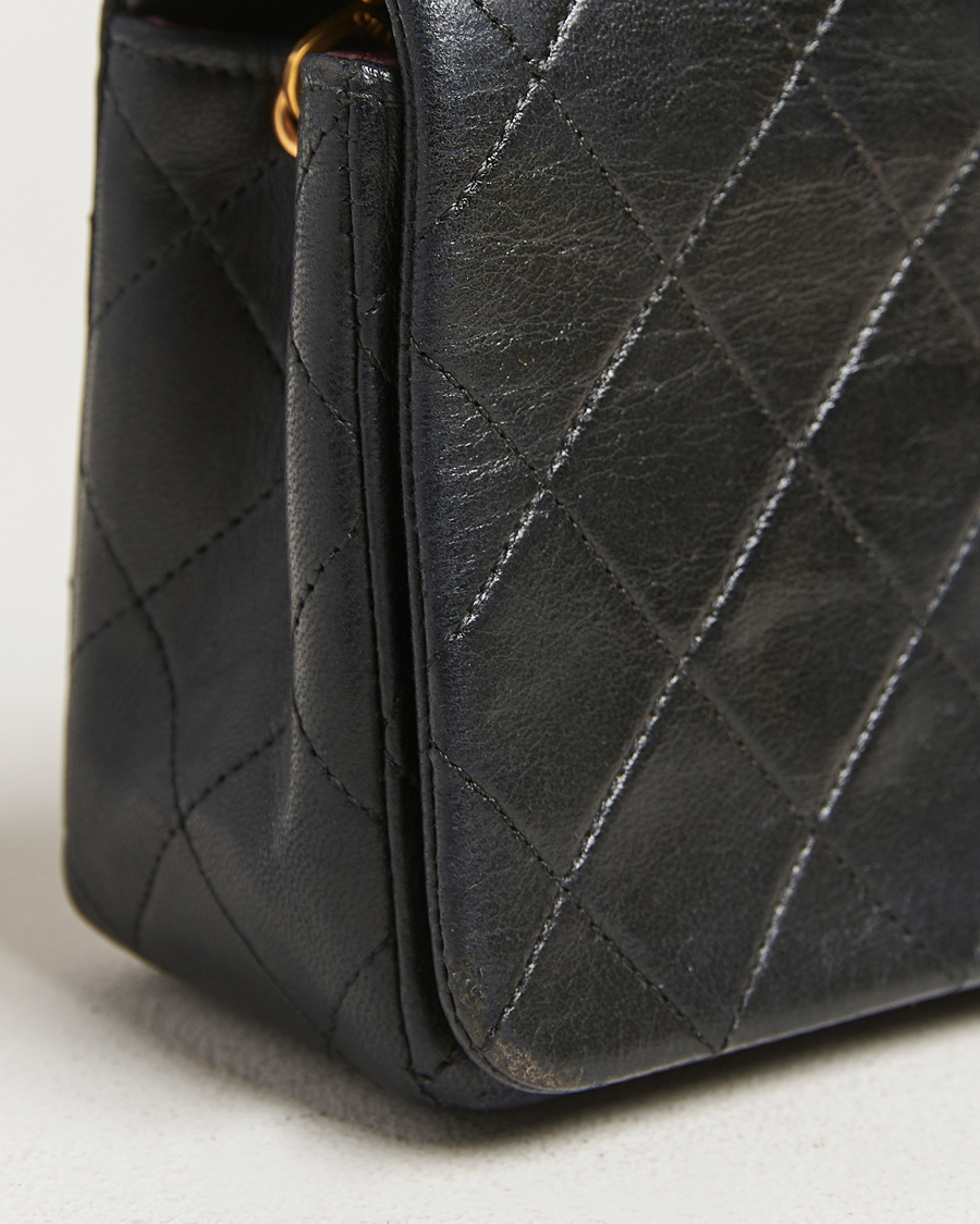 Uomini | Chanel Pre-Owned Mini Single Full Flap Bag Black Lambskin | Chanel Pre-Owned | Mini Single Full Flap Bag Black Lambskin