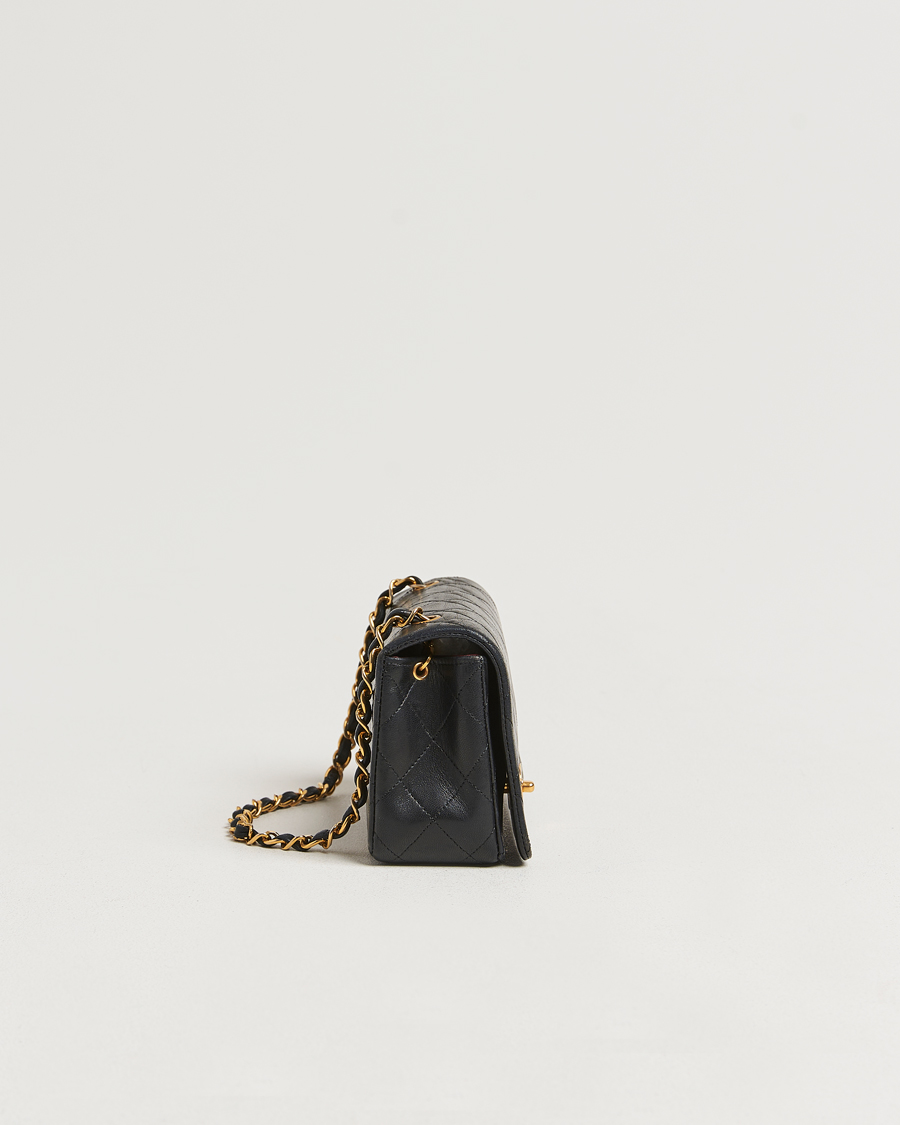 Uomini | Chanel Pre-Owned Mini Single Full Flap Bag Black Lambskin | Chanel Pre-Owned | Mini Single Full Flap Bag Black Lambskin